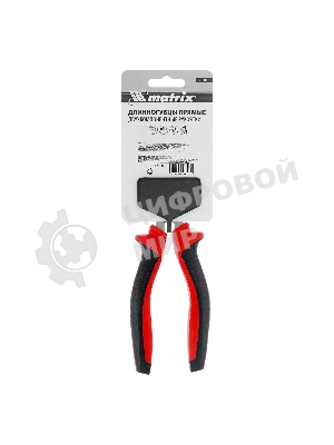 Длинногубцы прямые, 180 мм, хром-ванадий, двухкомпонентные рукоятки Matrix