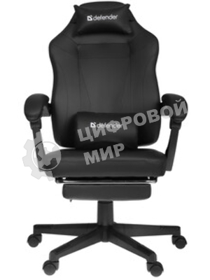 Кресло Defender CRUISER BLACK/RED черный/красный, экокожа, подставка для ног