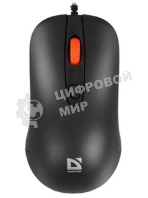 Мышь проводная Defender Omega MB-522 черный, 1600 dpi, USB, кнопки - 4