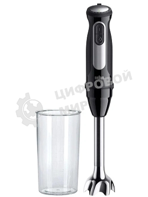 Блендер погружной Braun MQ55001MBK черный/серебристый, 1000 Вт, 25 скоростей, турбо