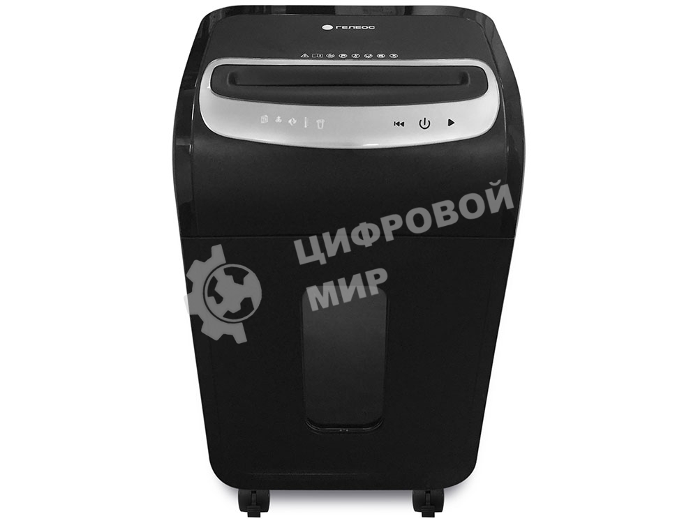 Шредер ГЕЛЕОС УМ35-5, (DIN P-5), фрагмент 1,9х14мм, 24-27 лист (70г/м2), CD/пл.карты/скрепки/скобы, 35 литров 