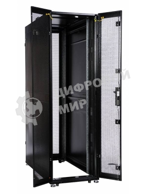 Шкаф серверный ПРОФ напольный 48U (600x1200) дверь перфор. 2 шт., черный, в сборе