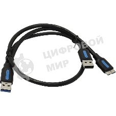 Кабель Vention USB 3.0 AM/micro B, USB 2.0 AM - 0.5м Кабель Vention USB 3.0 AM/micro B, USB 2.0 AM - 0.5м