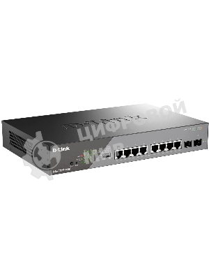 Коммутатор сетевой Smart L2 Surveillance Switch 8х1000Base-T PoE, 2x1000Base-X SFP, PoE Budget 130W, Long-range PoE up to 250m
