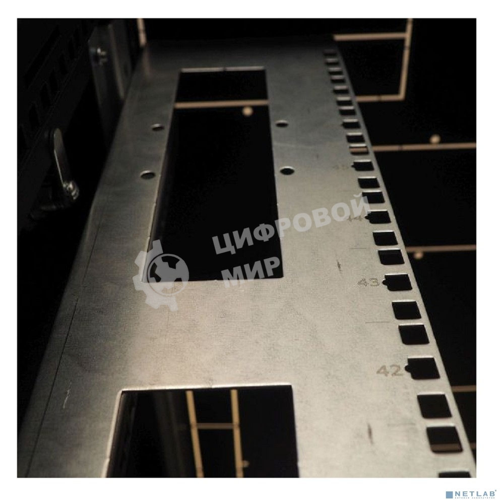 Шкаф телекоммуникационный напольный 42U (600 1000) дверь перфорированная, задние двойные перф., черный