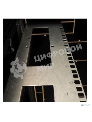 Шкаф телекоммуникационный напольный 42U (600 1000) дверь перфорированная, задние двойные перф., черный