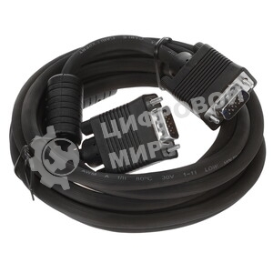 Кабель VGA Pro Cablexpert CC-PVGA-3M, 15M/15M, 3.0м, экран, феррит. кольца, пакет