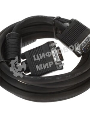 Кабель VGA Pro Cablexpert CC-PVGA-3M, 15M/15M, 3.0м, экран, феррит. кольца, пакет