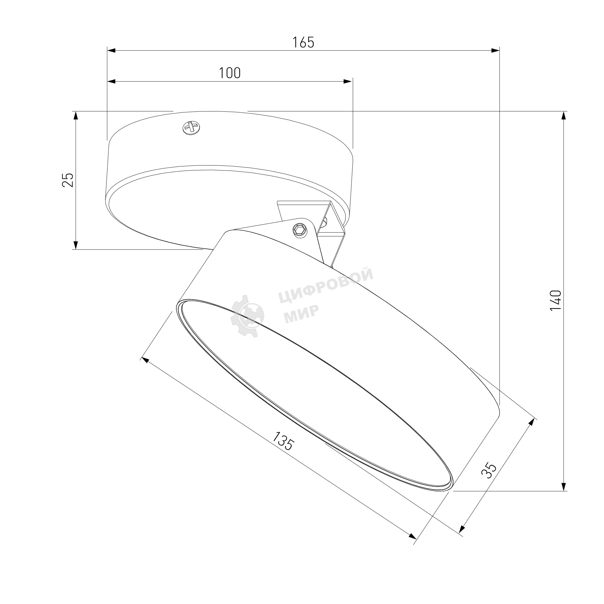Pila белый 12W 4200К (25135/LED)/Светильник накладной белый