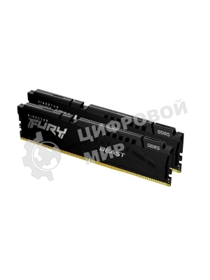 Оперативная память Kingston Fury Beast, DDR5, 16GB (2x8GB), 5200MHz, CL40, DIMM, радиатор, черный