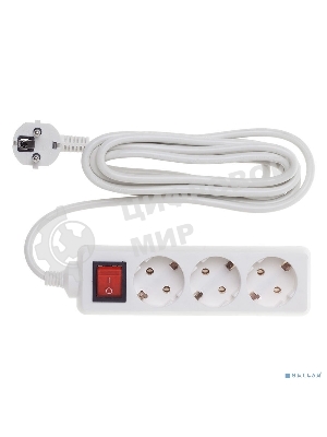 Сетевой фильтр Buro BU-PS3.3/W 3 м, 3 розетки, белый (пакет ПЭ)