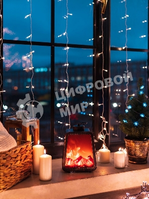 Светодиодный камин Neon-night Лофт с эффектом живого огня 17х10х24,5 см, 3хС (не в комплекте) и USB (в комплекте)