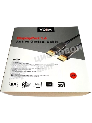 Активный оптический кабель VCOM DP1.4 32Gbs/8K@60Hz 20м