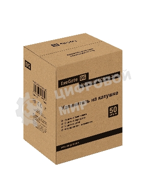 Удлинитель на катушке ExeGate industrial ECS-10-3-50 (4 евророзетки с заземлением, IP20, 50 м, защита от детей, защита от перегрузки, 3х1,0 мм2, 10А/2.3 кВт)