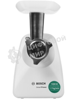 Мясорубка электрическая Bosch MFW2520W белый, 1500 Вт, 1.7 кг/мин, насадки - 4