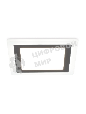 Встраиваемый cветодиодный светильник с подсветкой Ambrella light DCR394 12W+4W 4200K+4200K 220-240V 195*195*20 (A155*155)