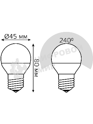 Лампа светодиодная Gauss Led Globe-dim E27 7Вт 4100К диммируемая