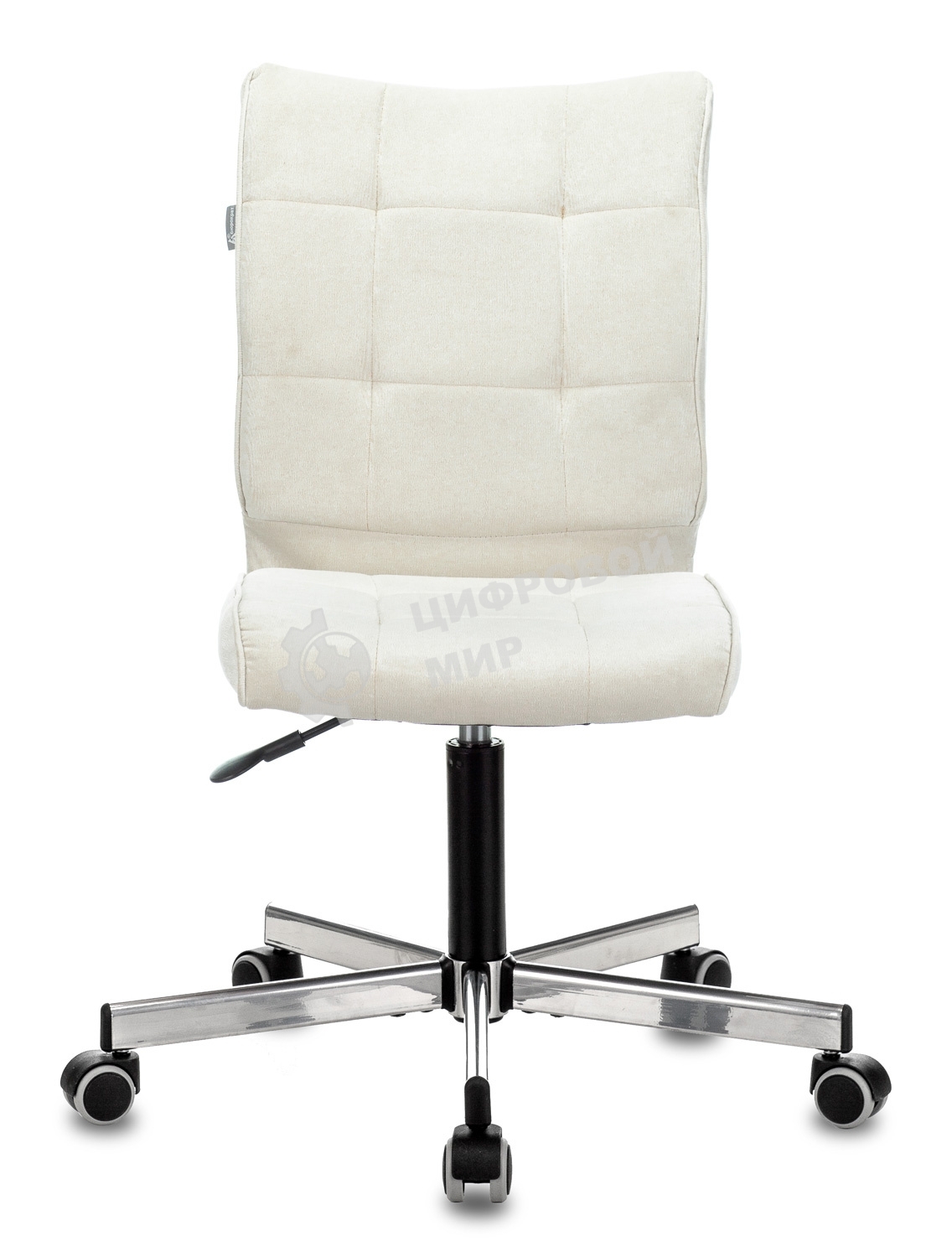 Кресло компьютерное Бюрократ CH-330M/VELV20 без подлокотников, молочный, крестовина металл