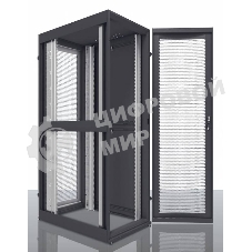 Шкаф серверный ПРОФ напольный 48U (600x1200) дверь перфор. 2 шт., черный, в сборе