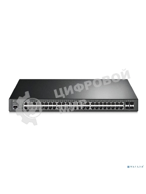 Коммутатор 48-port Gigabit PoE+ L2+ switch, 48 802.3af/at PoE+ ports, 4 Gb SFP slots, 1 RJ-45 + 1Micro-USB console ports, 348W PoE budget