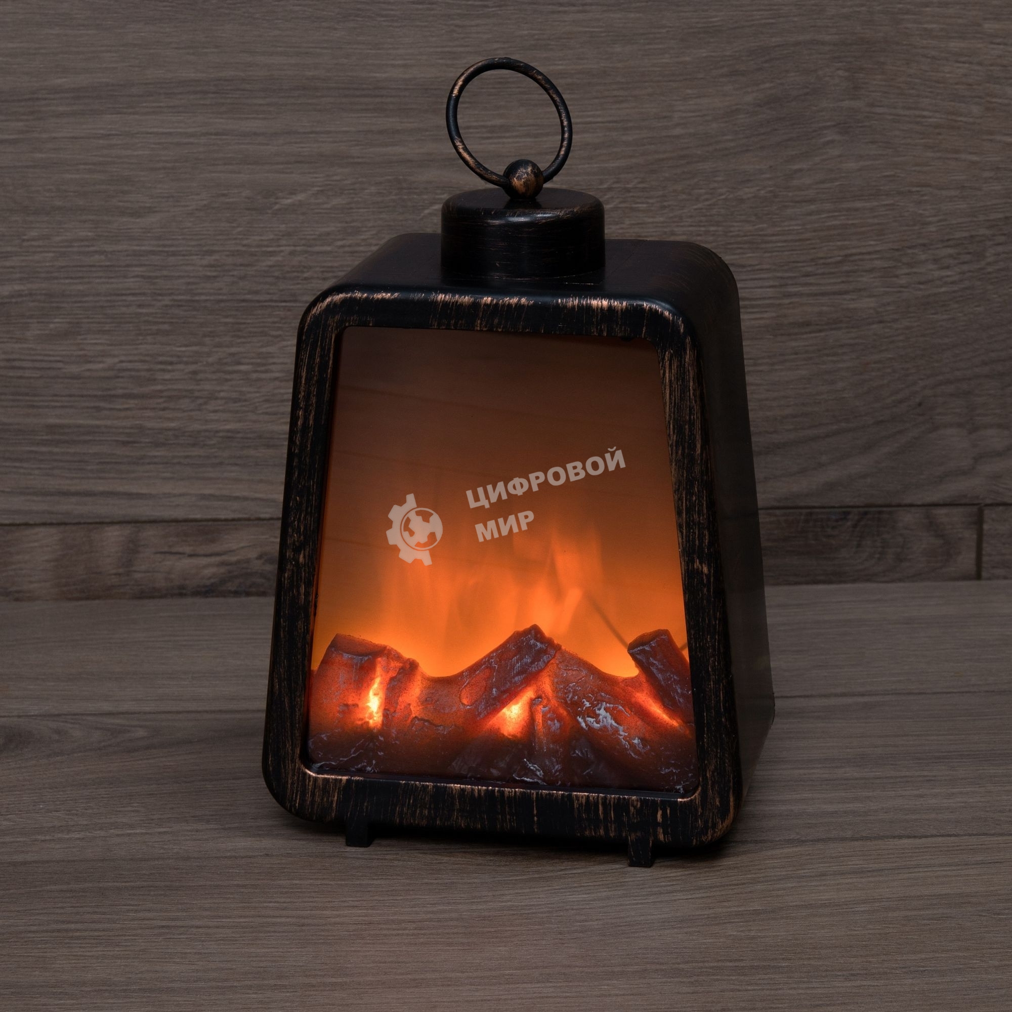 Светодиодный камин Neon-night Лофт с эффектом живого огня 17х10х24,5 см, 3хС (не в комплекте) и USB (в комплекте)