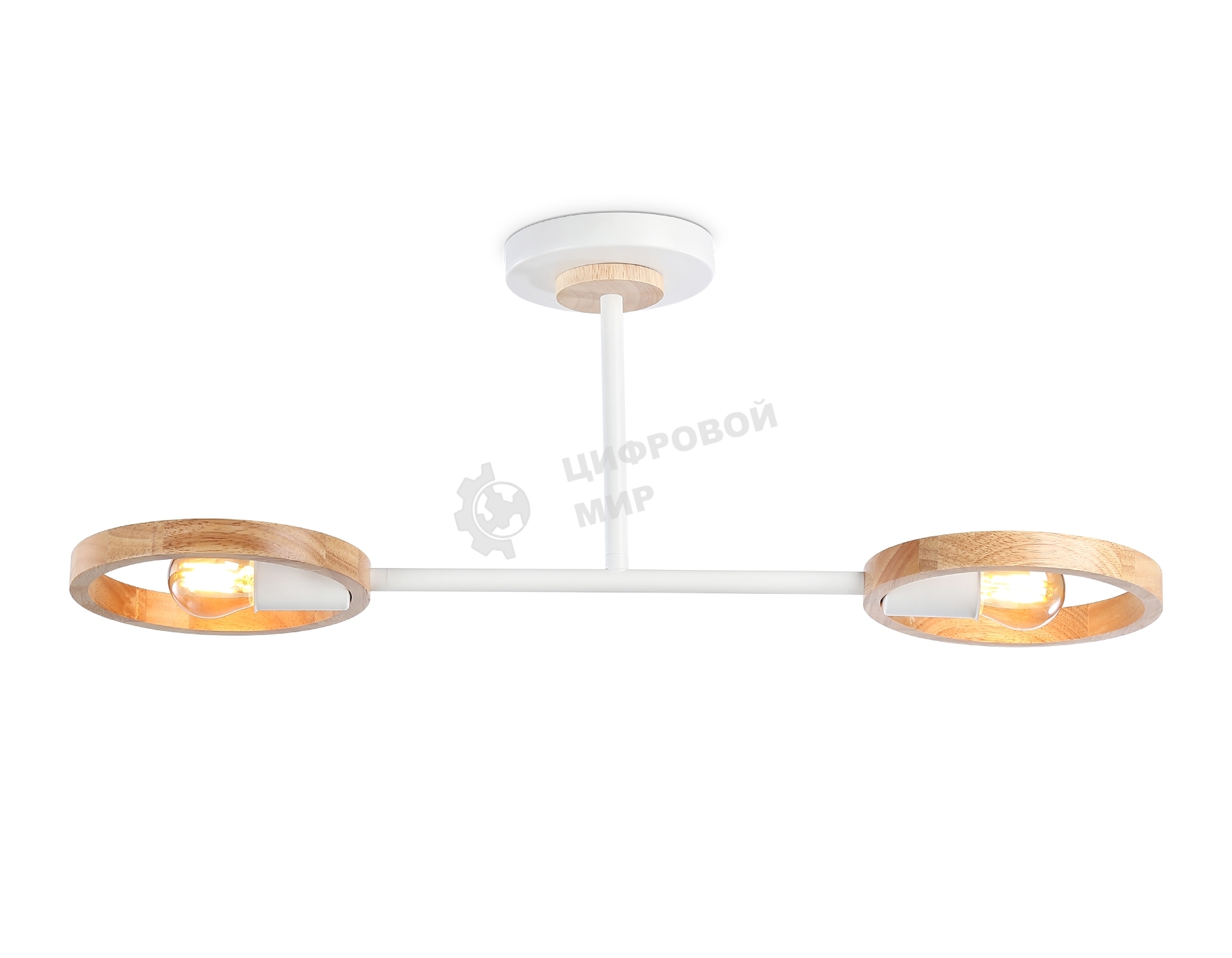 Светильник Ambrella light TR8243/2 WH/LWD белый/светлое дерево E27/2 max 40W 590*165*220