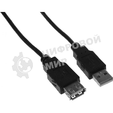 Кабель-удлинитель KingPrice KP-AmAf-v2-3m USB A(m) USB A(f) 3м черный