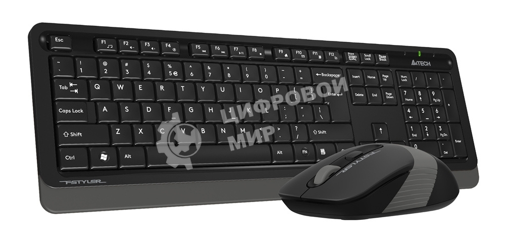 Комплект клавиатура + мышь A4Tech Fstyler FG1010 клав:черный/серый мышь:черный/серый USB беспроводная Multimedia