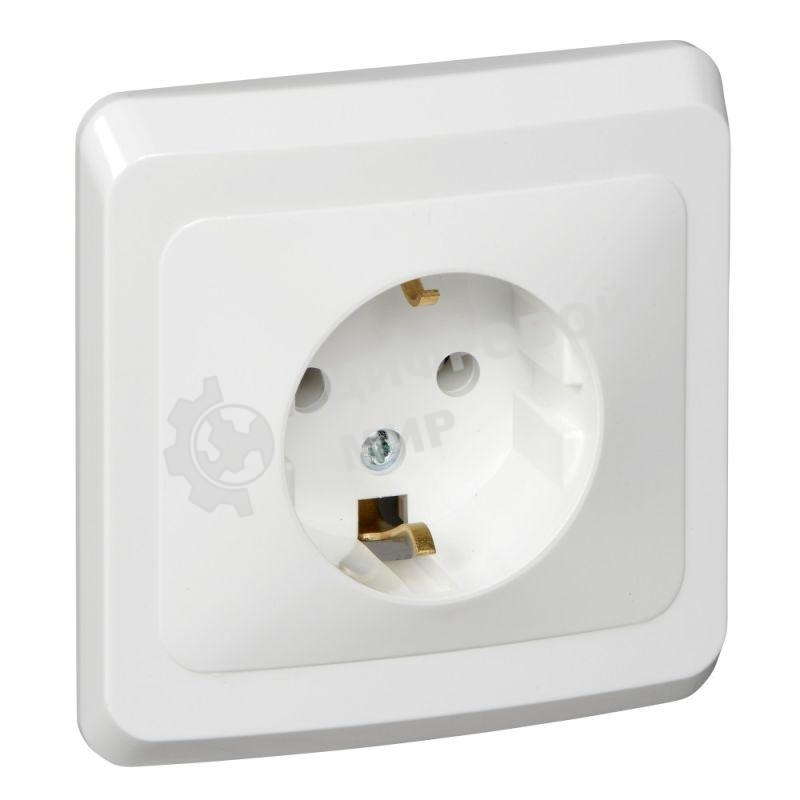 Розетка 1-м СП Этюд 16А с заземл. белый SchE PC16-003B