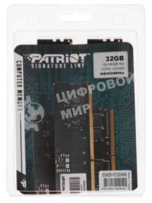 Оперативная память Patriot Signature, DDR5, 32GB (1x32 GB), 4800 MHz, CL40, DIMM