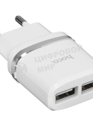 Сетевое зарядное устройство C12 Smart dual USB charger, белый
