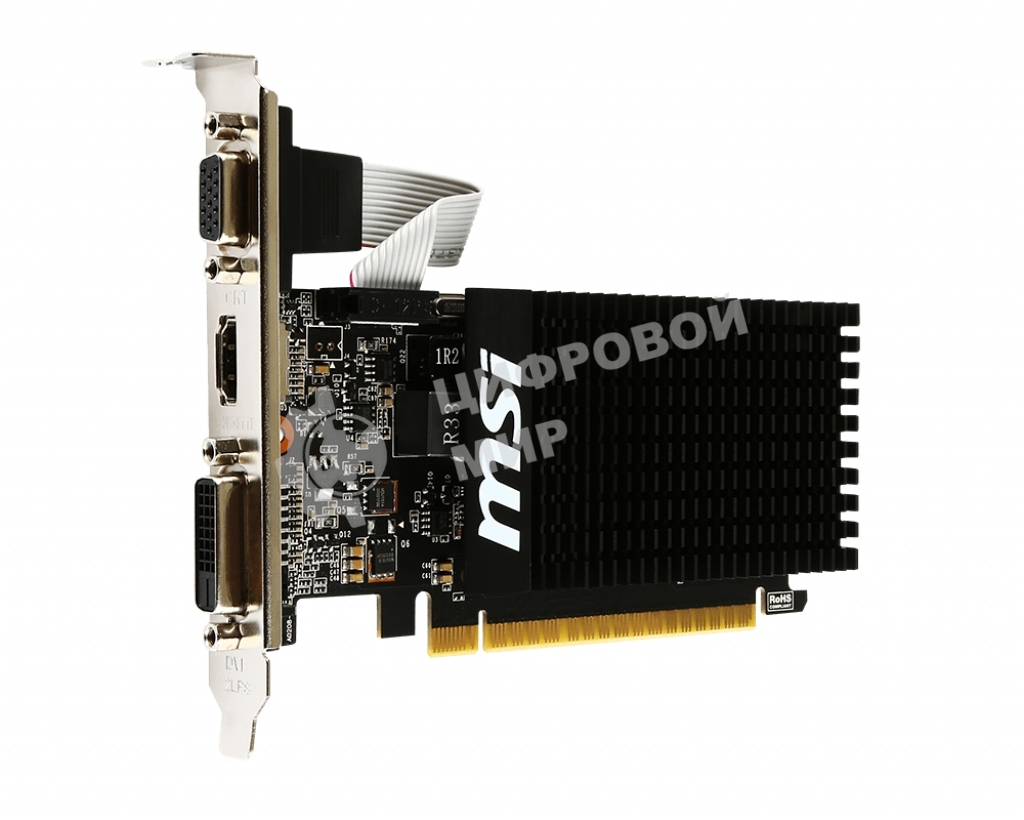 Видеокарта MSI PCI-E GT 710 2GD3H LP nVidia GeForce GT 710 2048Mb 64bit DDR3 954/1600 DVIx1/HDMIx1/CRTx1/HDCP Ret low profile