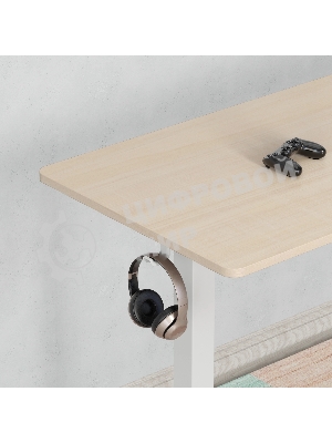 Стол компьютерный Cactus угловой подъемный столешница МДФ, белый дуб каркас белый 140x72x60 см (CS-EDXL-WWD)