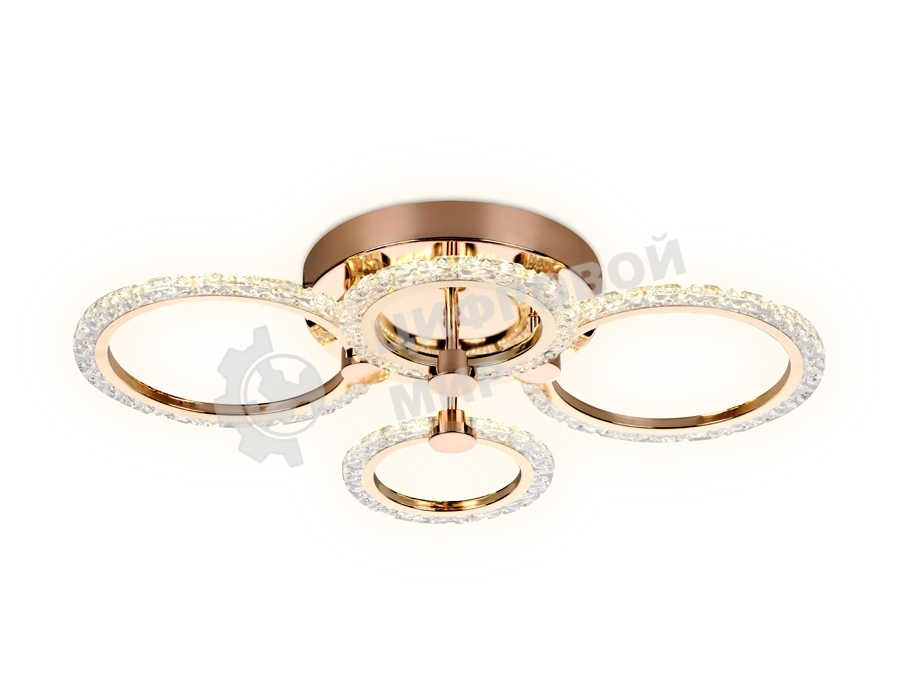 Потолочный светодиодный светильник FA416/2+2 GD золото 60W 640*460*120 (ПДУ РАДИО 2.4G)
