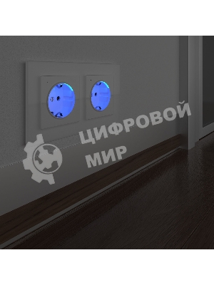 Розетка с подсветкой (белый)