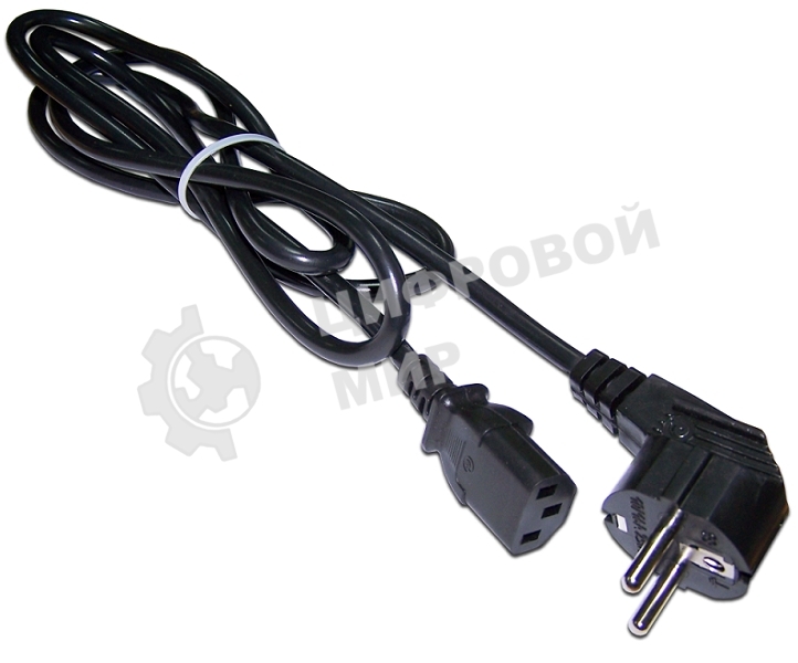 Шнур питания Lanmaster C13-Schuko, 3х0.75, 220В, 10А, черный, 1.5 метра