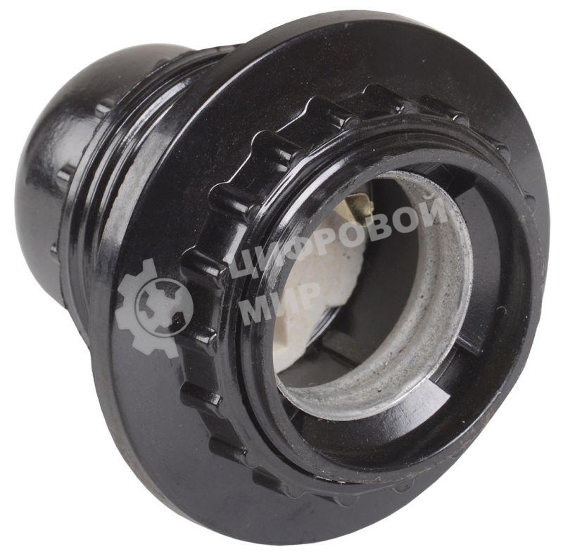 Патрон электрич. E27 Пкб27-04-К11 с кольцом карболит. черный (инд. упак.) ИЭК EPK11-04-02-K01