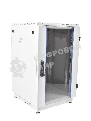 Шкаф телекоммуникационный напольный 18U (600x800) дверь стекло, черный (ШТК-М-18.6.8-1ААА-9005)