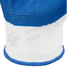 Перчатки полиэфирные с синим нитрильным покрытием, размер 9, 13 класс вязки Сибртех