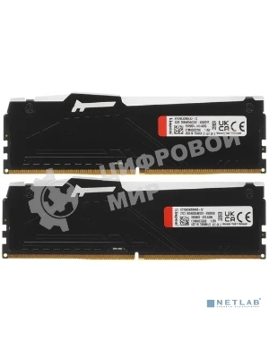 Оперативная память Kingston Fury Beast, DDR5, 32Gb (2x16Gb), 5600MHz, CL40, DIMM, с радиаторами, RGB, черный