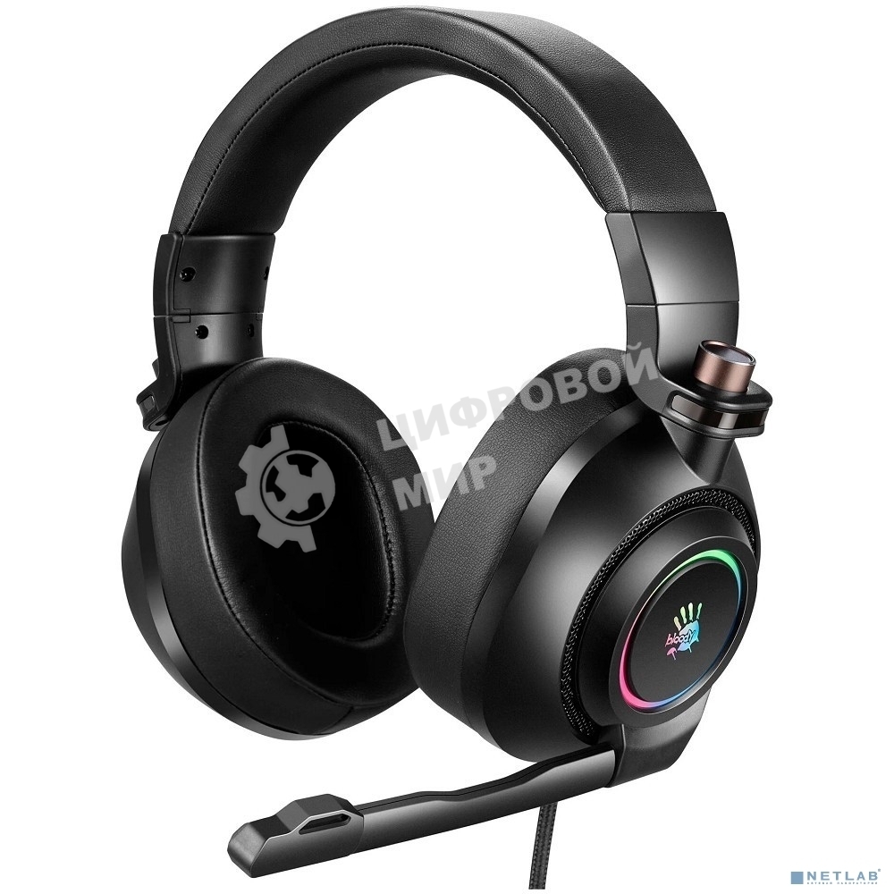 Гарнитура проводная с микрофоном A4Tech Bloody G580 черный 2м мониторные USB оголовье (G580 USB,BLACK)