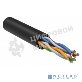 Витая пара U/UTP кат.5E 4x2x24AWG LSZH черный (305м) ITK LC3-C5E04-129