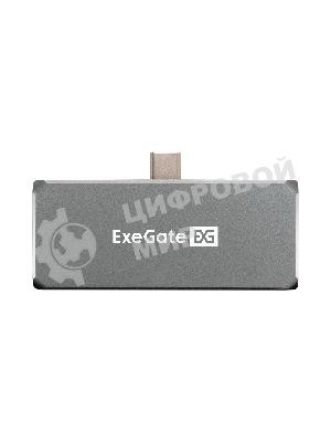 USB-концентратор 5-в-1 ExeGate DUB-31C/PD/HA (кабель-адаптер USB Type-C --> 1xUSB3.0 + Type-C DATA (480Mb/s) + PD 100W + HDMI 4K@30Hz + Audio, Plug&Play, подходит для iPad Pro и мобильных телефонов, серый)