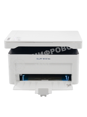 МФУ лазерное BULAT M1121nw, ((A4, лазерное МФУ, ч/б, печать/скан/копирование, 600dpi, 21ppm, 128Mb, процессор 1,2ГГц, сканирование 20 с/лист А4, копирование до 21 стр/мин, вх. лоток 150л, вых. лоток 100л, бумага 70-120г/м2, белый корпус, USB/LAN/WiFi, нагрузка рек. 5000 стр/мес (макс. 21000 стр/мес),старт картридж 1000 стр)