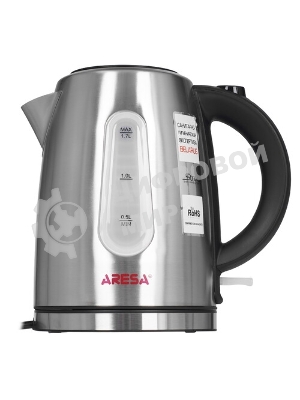Электрочайник Aresa AR-3483 серебристый, 1.7 л, 2200 Вт, скрытый нагревательный элемент