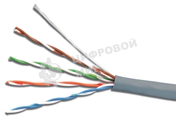 Кабель сетевой UTP 4 Pair AWG 24 CCA cat5E 100м серый