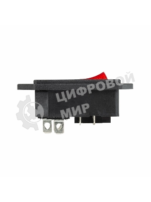 Выключатель клавишный Rexant 250 V 6 А (4с) ON-OFF красный с подсветкой и штекером C14 3PIN