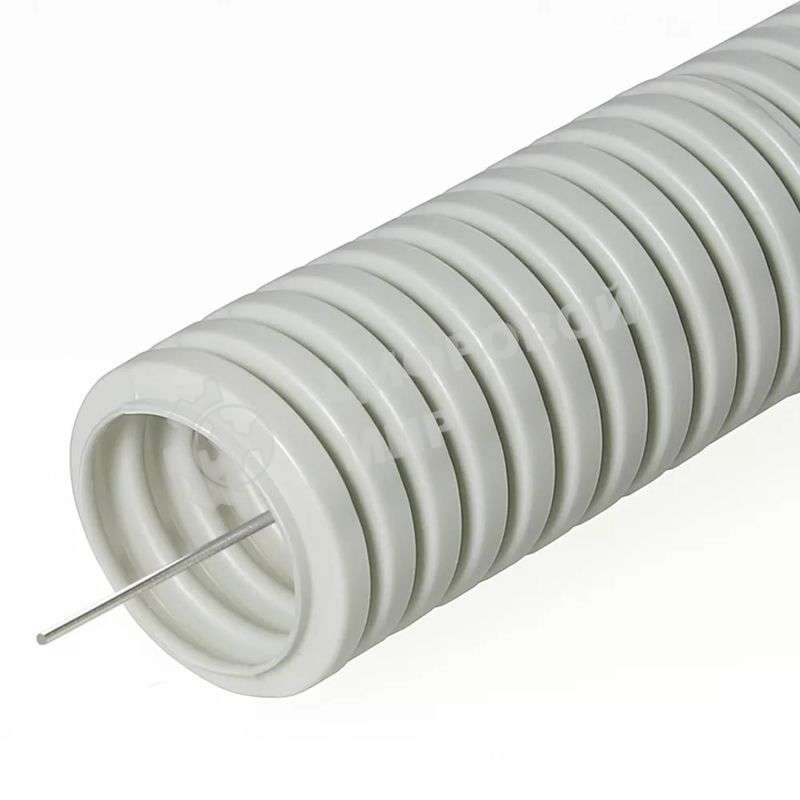 Труба гофрированная ПВХ d32мм с зондом сер. (уп.50м) Урал Пак ГФ-0100732-050