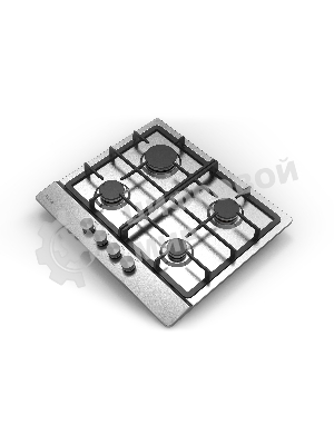 Газовая варочная панель Evelux HEG 633 X Hi-Tech, 60 см, 4 конфорки, чугунные решетки, газ-контроль, электроподжиг, механическое управление, нержавеющая сталь