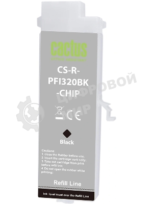 Картридж перезаправляемый струйный Cactus CS-R-PFI320BK-CHIP PFI-320BK черный (260мл) для Canon imagePROGRAF TM-200/200MFP/205/300/300MFP/305/250/255/350/355 с чипом